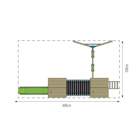 Aire de jeux xxl double tours laurier bois fsc® Marron - bleu - vert 4 - vertbaudet enfant 