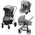 Poussette 3 en 1 i-size avec assise convertible en nacelle et cosi, haze Gris mineral 1 - vertbaudet enfant 