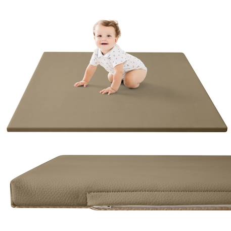 Tapis enfant à mémoire de forme cuir vegan padded Cream+Sand 9 - vertbaudet enfant 