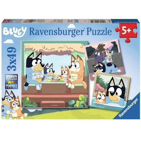 Puzzle les aventures de bluey 3x49 pcs Bleu 1 - vertbaudet enfant 