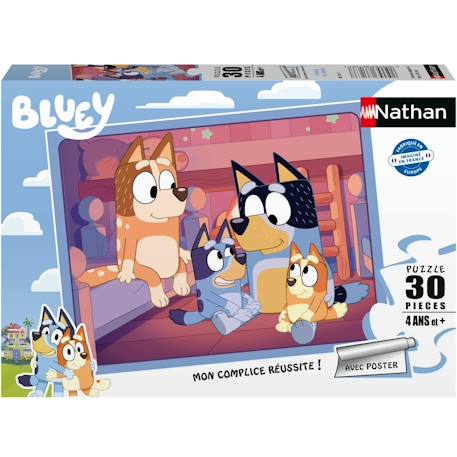 Puzzle l'heure de dormir bluey 30 pcs Bleu 1 - vertbaudet enfant 