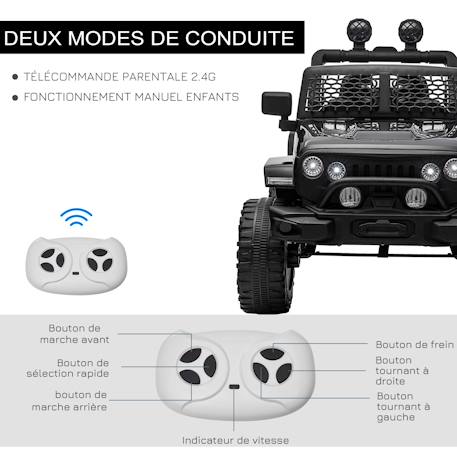 Voiture 4x4 électrique enfant 2 moteurs 35 w 5 km/h max. Télécommande effets lumineux sonores Noir 4 - vertbaudet enfant 