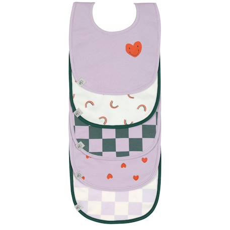 Lot de 5 bavoirs en éponge imperméable Bleu+Jaune/bleu+Rose 10 - vertbaudet enfant 