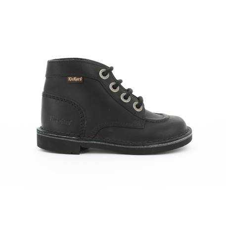 Bottillons enfant kick col Marron fonce+Noir+Noir piqure noire+Noir vernis 7 - vertbaudet enfant 