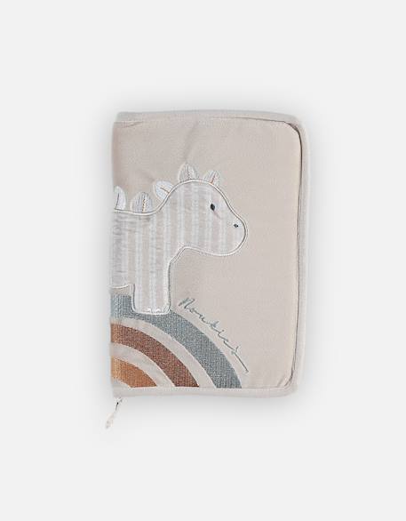 Protège carnet de santé dino en veloudoux Beige 1 - vertbaudet enfant 