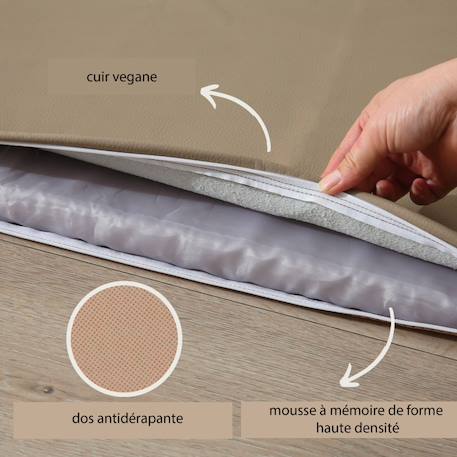 Tapis enfant à mémoire de forme cuir vegan padded Cream+Sand 12 - vertbaudet enfant 