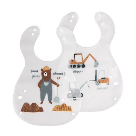 Bavoirs imprimés (2pcs) en eva transparent Marron+Multicolore+Transparent 1 - vertbaudet enfant 