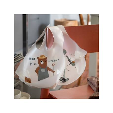 Bavoirs imprimés (2pcs) en eva transparent Marron+Multicolore+Transparent 2 - vertbaudet enfant 