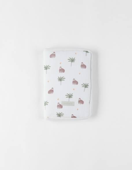 Protège carnet de santé en mousseline Ecru tropical 4 - vertbaudet enfant 