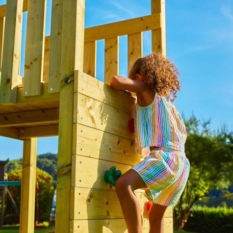 Aire de jeux double plateforme bruyère bois fsc® Marron - bleu - vert 5 - vertbaudet enfant 