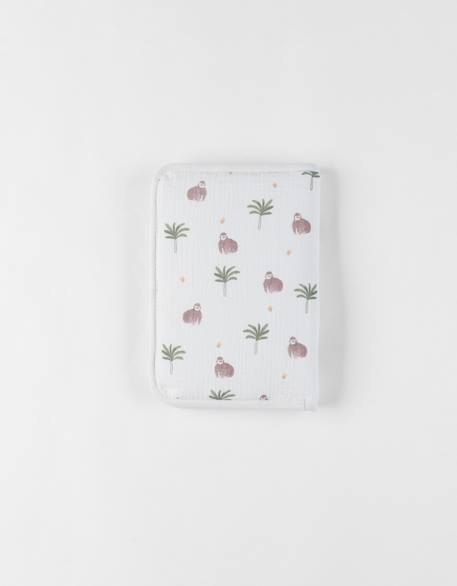 Protège carnet de santé en mousseline Ecru tropical 3 - vertbaudet enfant 