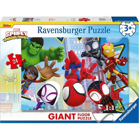 Puzzle géant spidey 24 pcs Bleu 2 - vertbaudet enfant 