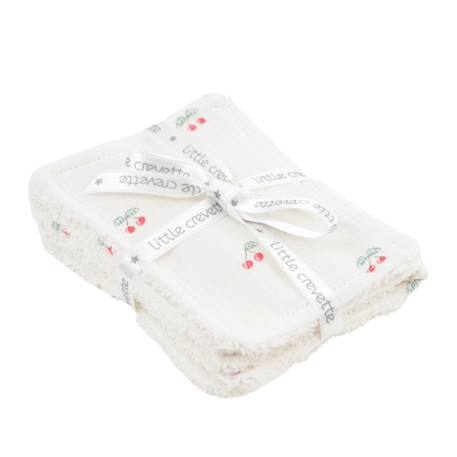 Lot de 12 lingettes lavables coton bio Cerises+Fleurs beiges 5 - vertbaudet enfant 
