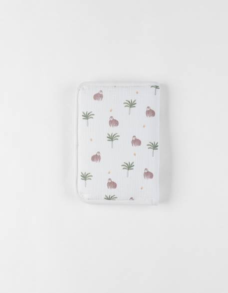 Protège carnet de santé en mousseline Ecru tropical 6 - vertbaudet enfant 