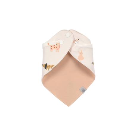 Lot de 2 bavoirs bandanas Blanc+Ecru imprimé 8 - vertbaudet enfant 