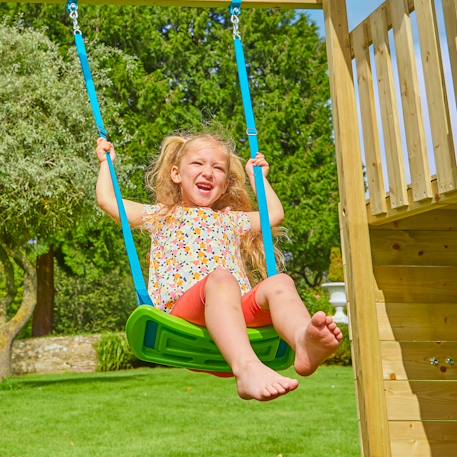 Aire de jeux double plateforme bruyère bois fsc® Marron - bleu - vert 4 - vertbaudet enfant 