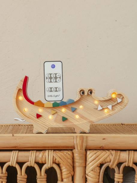 Petite lampe veilleuse crocodile bois Beige 2 - vertbaudet enfant 