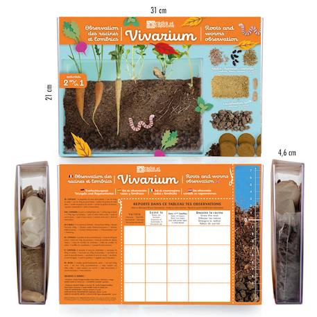 Vivarium observation racines et vers de terre Marron 5 - vertbaudet enfant 