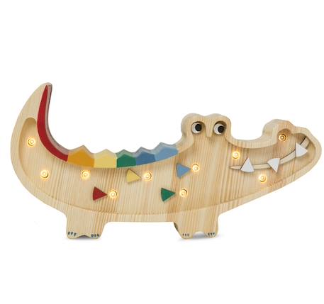 Petite lampe veilleuse crocodile bois Beige 1 - vertbaudet enfant 