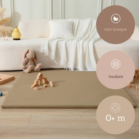 Tapis enfant à mémoire de forme cuir vegan padded Cream+Sand 10 - vertbaudet enfant 