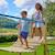 Aire de jeux double plateforme bruyère bois fsc® Marron - bleu - vert 2 - vertbaudet enfant 