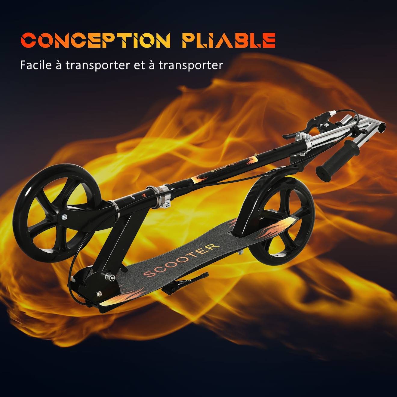 Trottinette Pliable Adulte/adolescent - Roues 200 Mm, Suspensions, Guidon Réglable, Poids Max 100 Kg - 7
