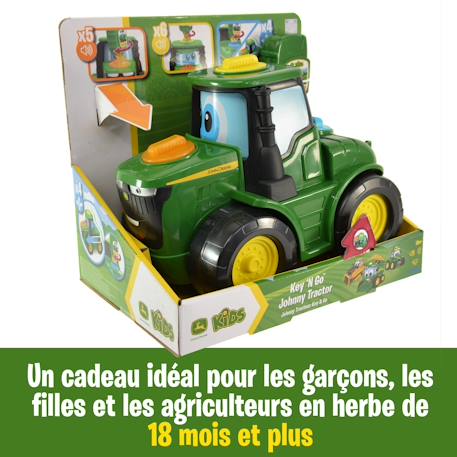 Johnny tracteur key & go -  interactif dès 18 mois Vert 4 - vertbaudet enfant 