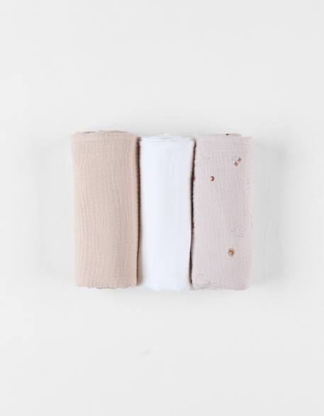 Lot de 3 langes  mousseline Ecru 1 - vertbaudet enfant 