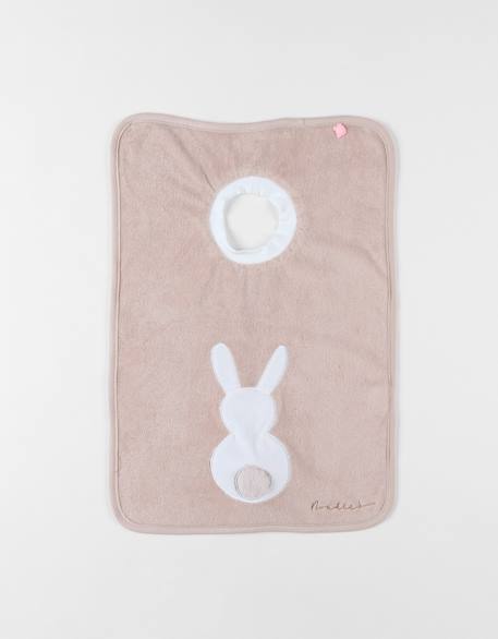 Bavoir funny en éponge moka noisette Ecru 1 - vertbaudet enfant 