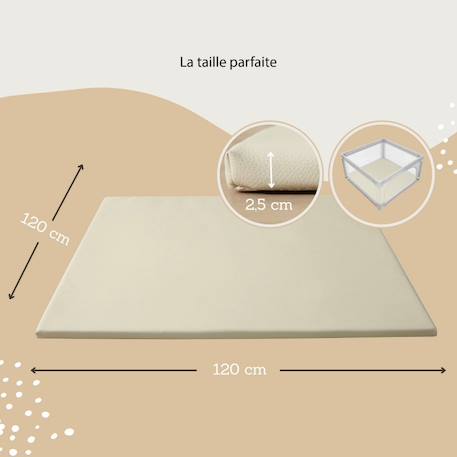 Tapis enfant à mémoire de forme cuir vegan padded Cream+Sand 3 - vertbaudet enfant 