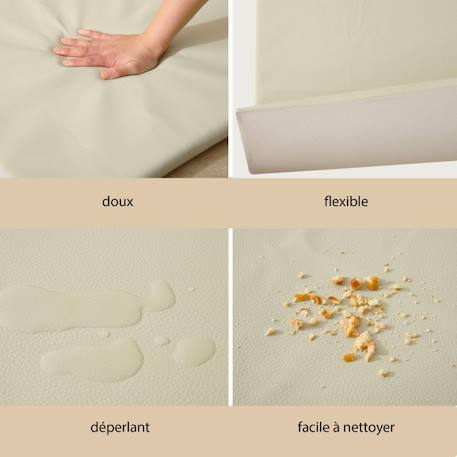 Tapis enfant à mémoire de forme cuir vegan padded Cream+Sand 4 - vertbaudet enfant 
