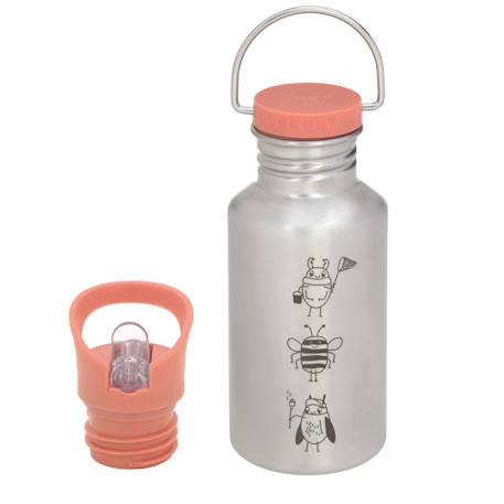 Gourde en inox 500 ml Gris+Rose 6 - vertbaudet enfant 