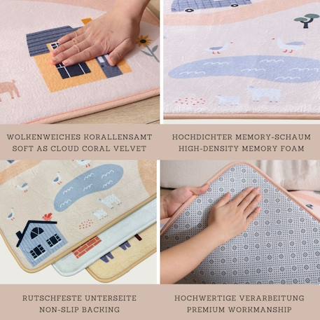 Tapis de jeu enfant à mémoire de forme cloud play farm Play farm 4 - vertbaudet enfant 