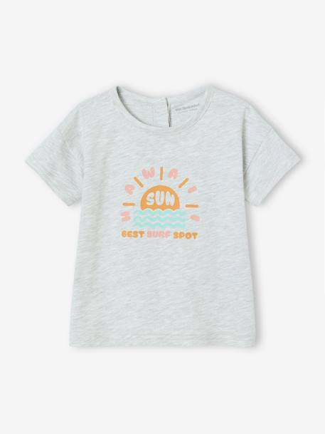 T-shirt motif hawaï bébé gris chiné 1 - vertbaudet enfant 