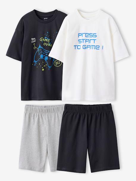 Lot de 2 pyjashorts garçon Gamer anthracite 1 - vertbaudet enfant 