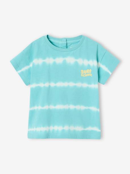 T-shirt effet tie and dye bébé turquoise 1 - vertbaudet enfant 