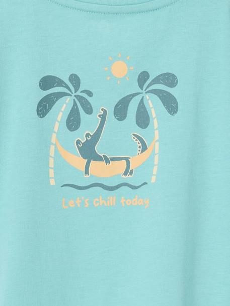 T-shirt grand motif dos bébé pressions épaule turquoise 3 - vertbaudet enfant 