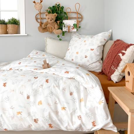 Parure de lit percale coton bio Arc-en-ciel+Forêt+Petit buis 5 - vertbaudet enfant 