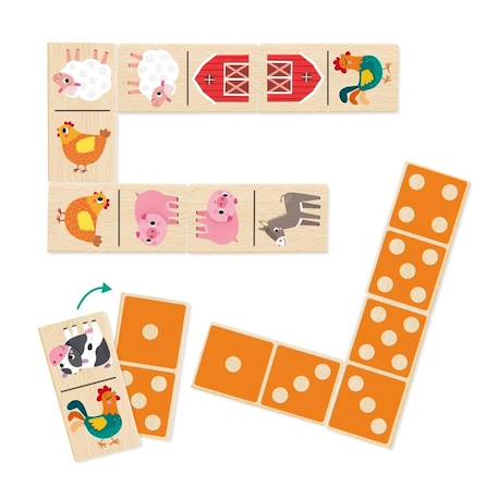 Dominos en bois ferme Beige 2 - vertbaudet enfant 