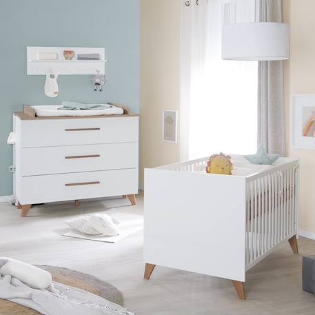 Chambre bébé évolutive 2 pièces - fermeture soft-close ole Blanc - chêne foncé 2 - vertbaudet enfant 