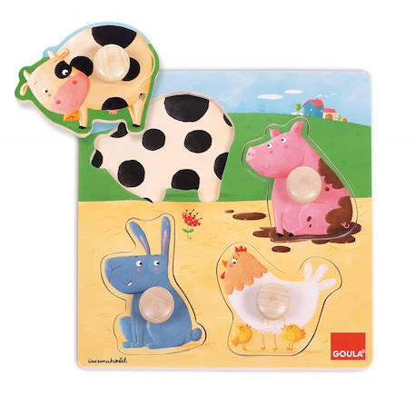 Puzzle animaux de la ferme Beige 1 - vertbaudet enfant 