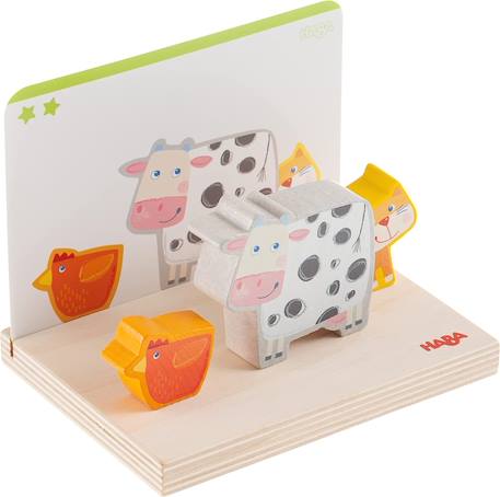 Jeu à empiler 3d à la ferme Beige 4 - vertbaudet enfant 