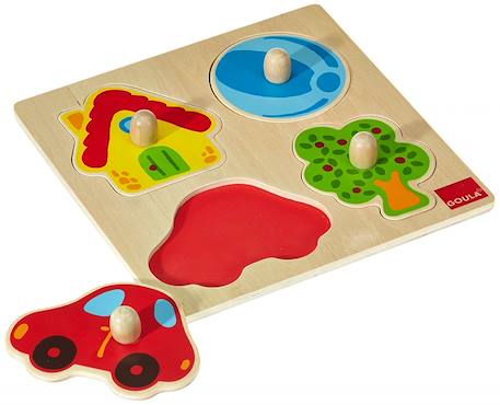 Puzzle bébé en bois Beige 1 - vertbaudet enfant 