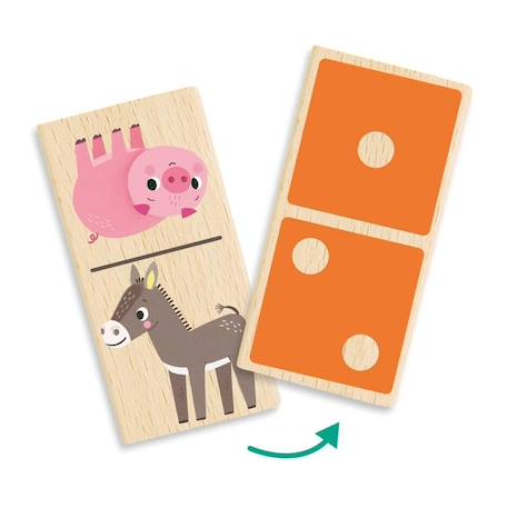 Dominos en bois ferme Beige 3 - vertbaudet enfant 