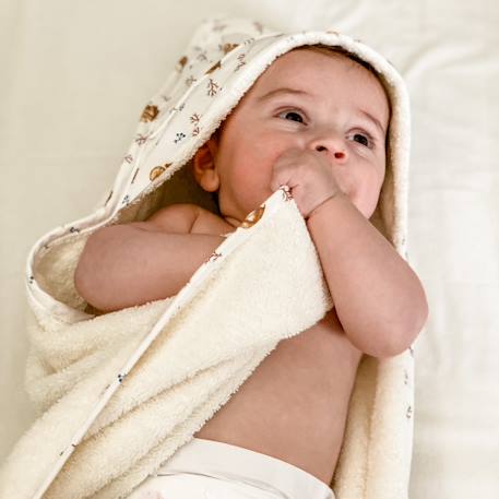 Cape de bain coton bio Beige+Multicolore+Vert 7 - vertbaudet enfant 