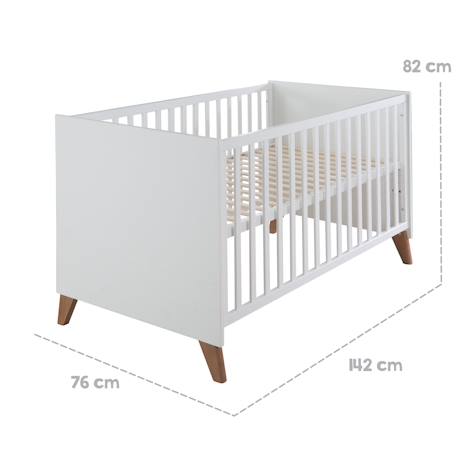 Lit évolutif transformable en lit junior - style scandinave - ole Blanc - chêne foncé 6 - vertbaudet enfant 
