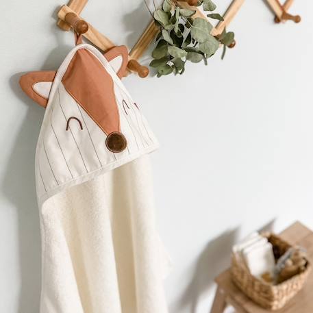 Cape de bain coton bio dream forest Écru 3 - vertbaudet enfant 