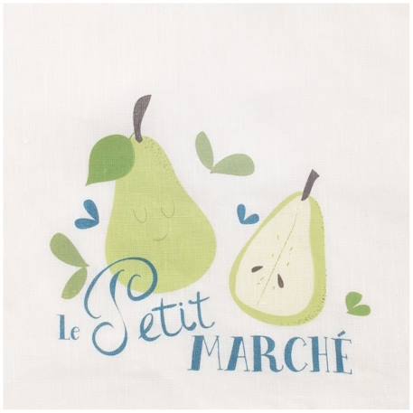 Bavoir élastiqué lin Cantine+Le petit marché+Moussaillon 5 - vertbaudet enfant 