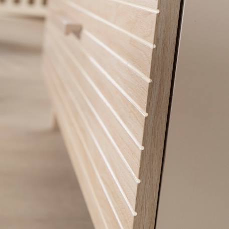 Armoire bébé 3 portes 1 tiroir - fermeture douce sidney Cashmere / chêne 4 - vertbaudet enfant 