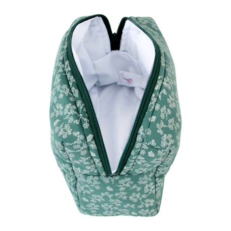 Trousse de toilette coton bio Bleu+Bois de rose+Caramel+Fleurs beiges+Vert sapin+Vichy vert 22 - vertbaudet enfant 